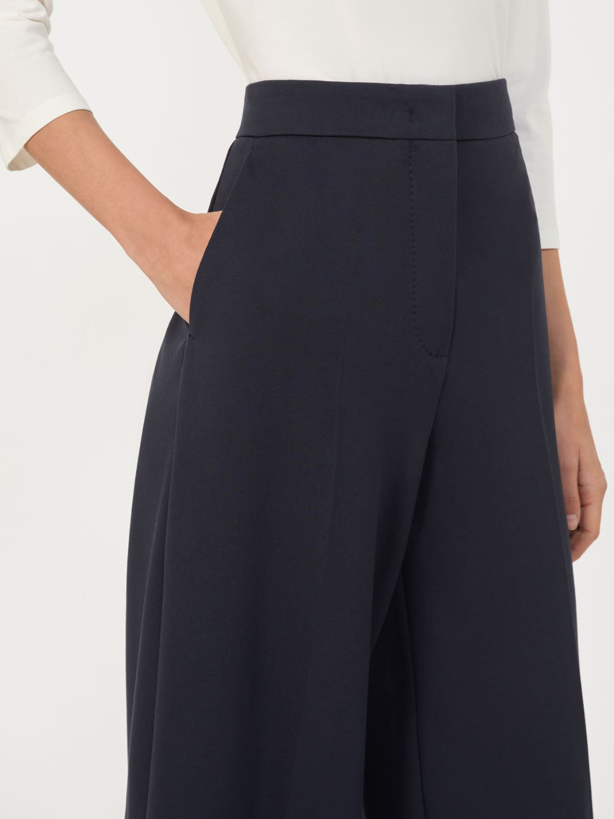 Compact jersey trousers - Ultramarine