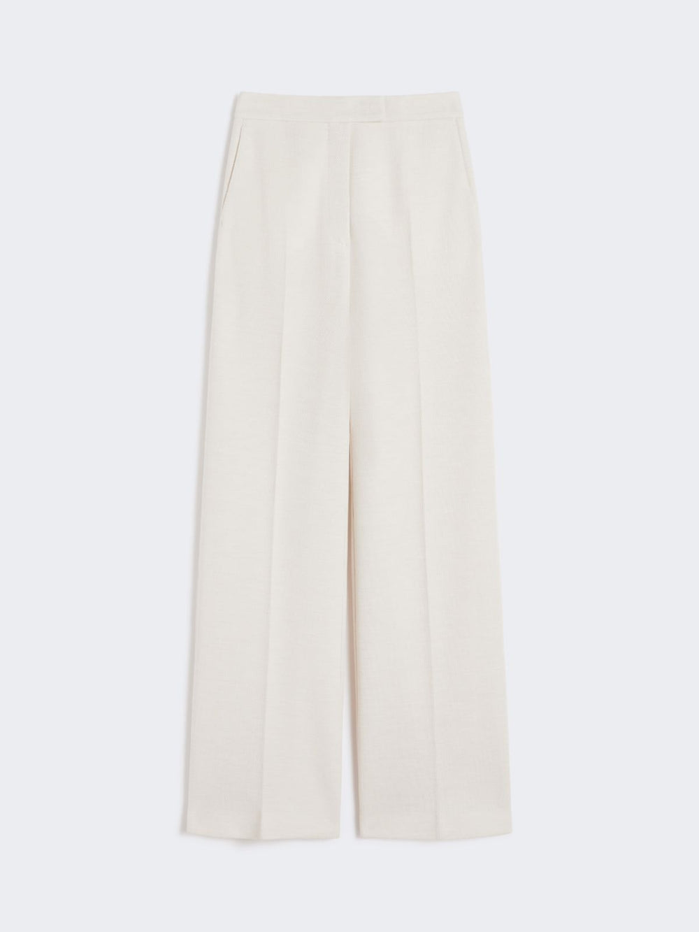 Wool piqué trousers - Ivory