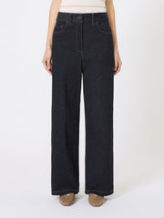 Denim-effect jersey trousers - Ultramarine