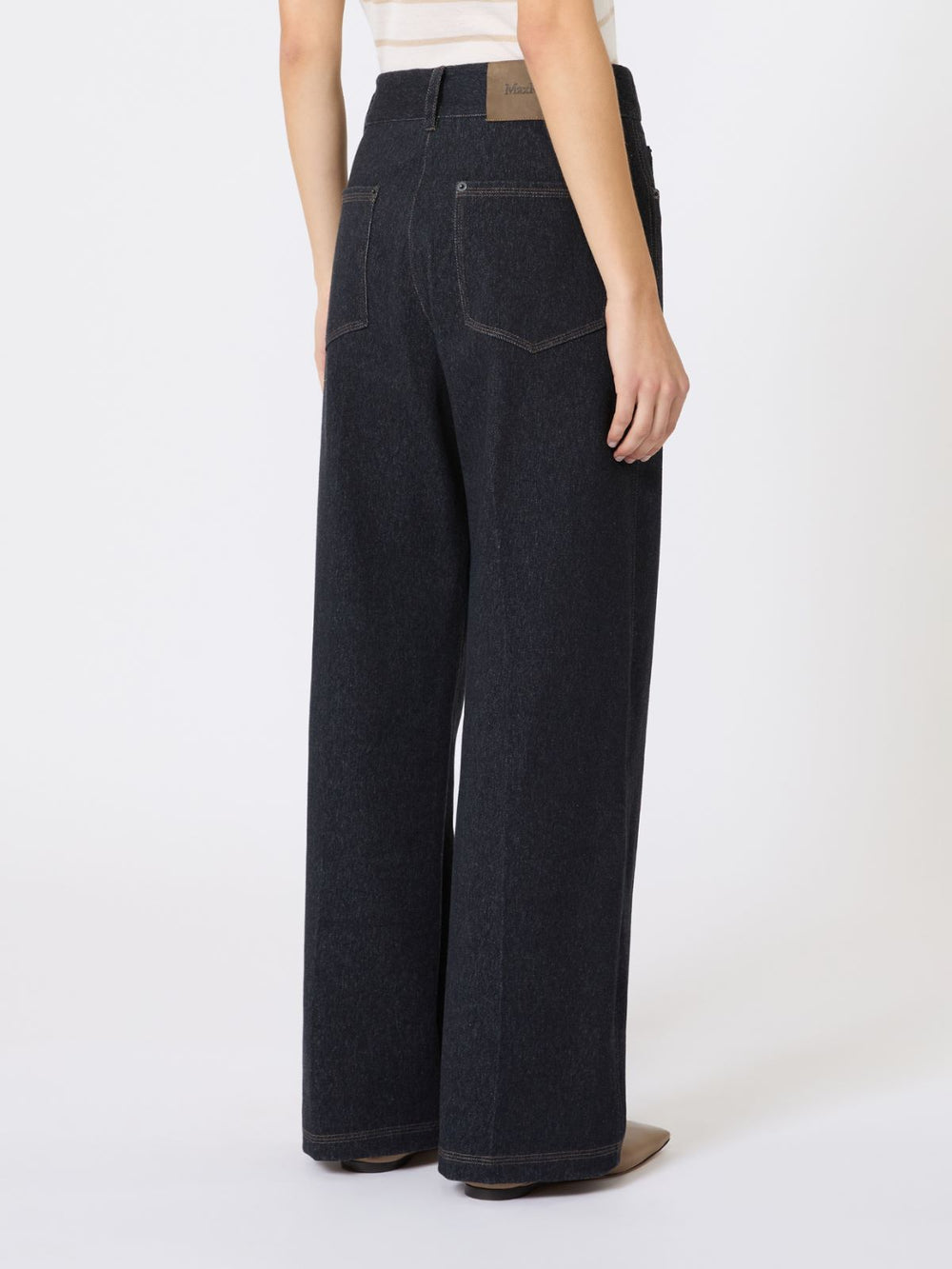 Denim-effect jersey trousers - Ultramarine