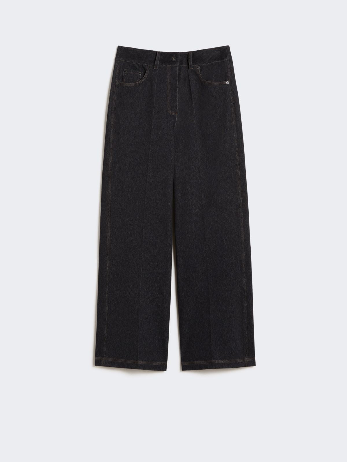 Denim-effect jersey trousers - Ultramarine