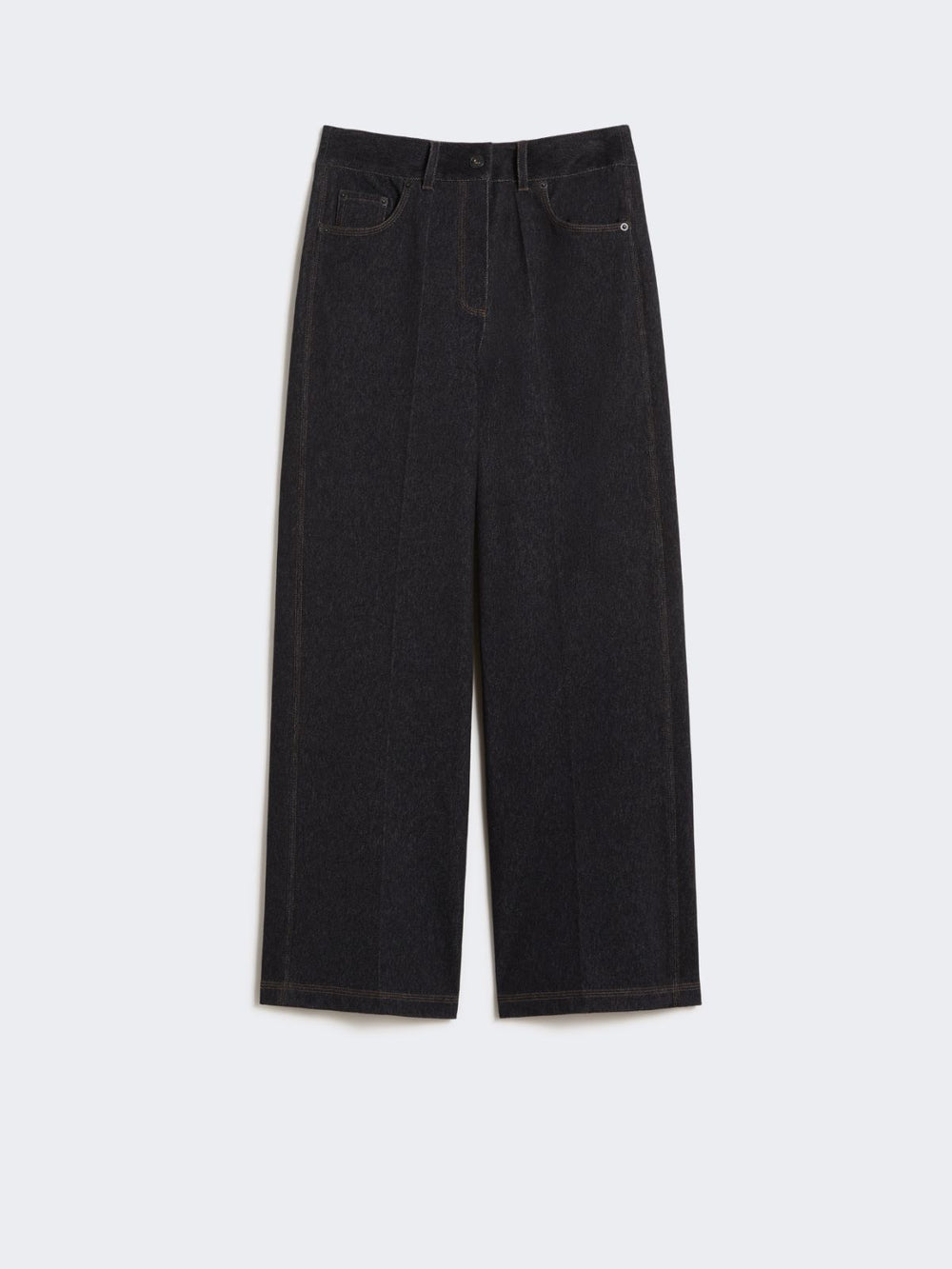 Denim-effect jersey trousers - Ultramarine