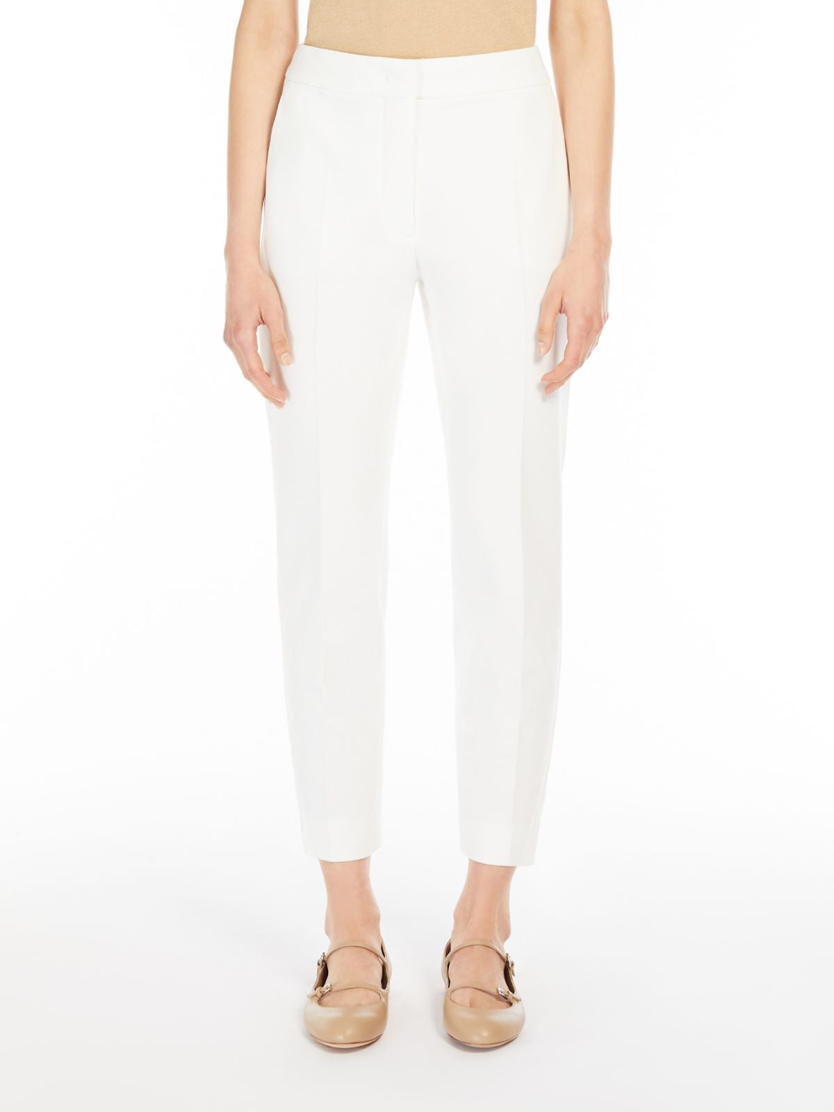 Viscose jersey trousers - White