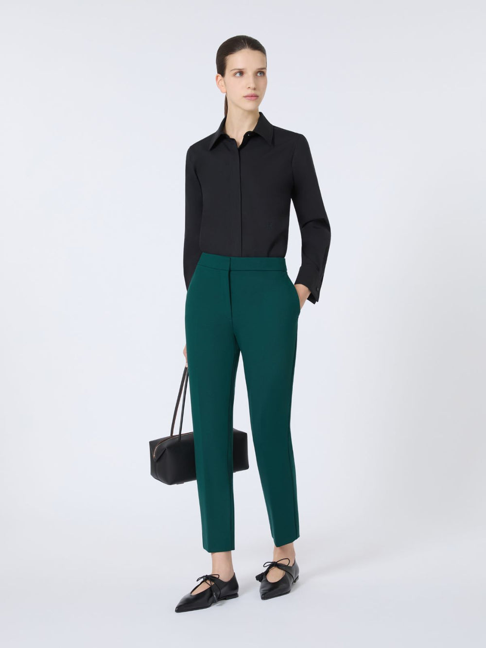 Viscose jersey trousers - Dark green