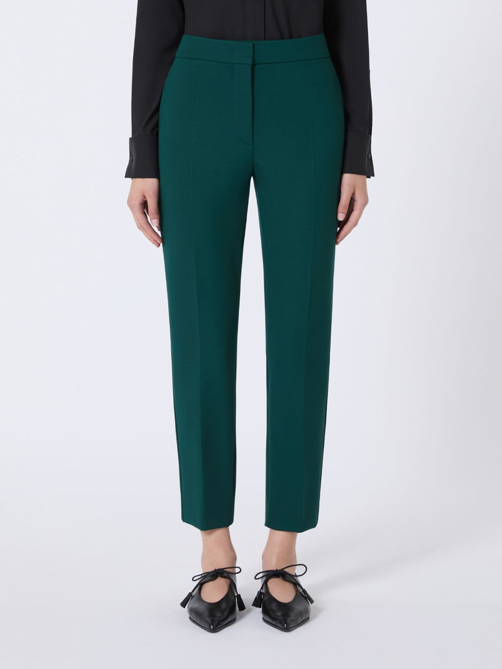 Viscose jersey trousers - Dark green