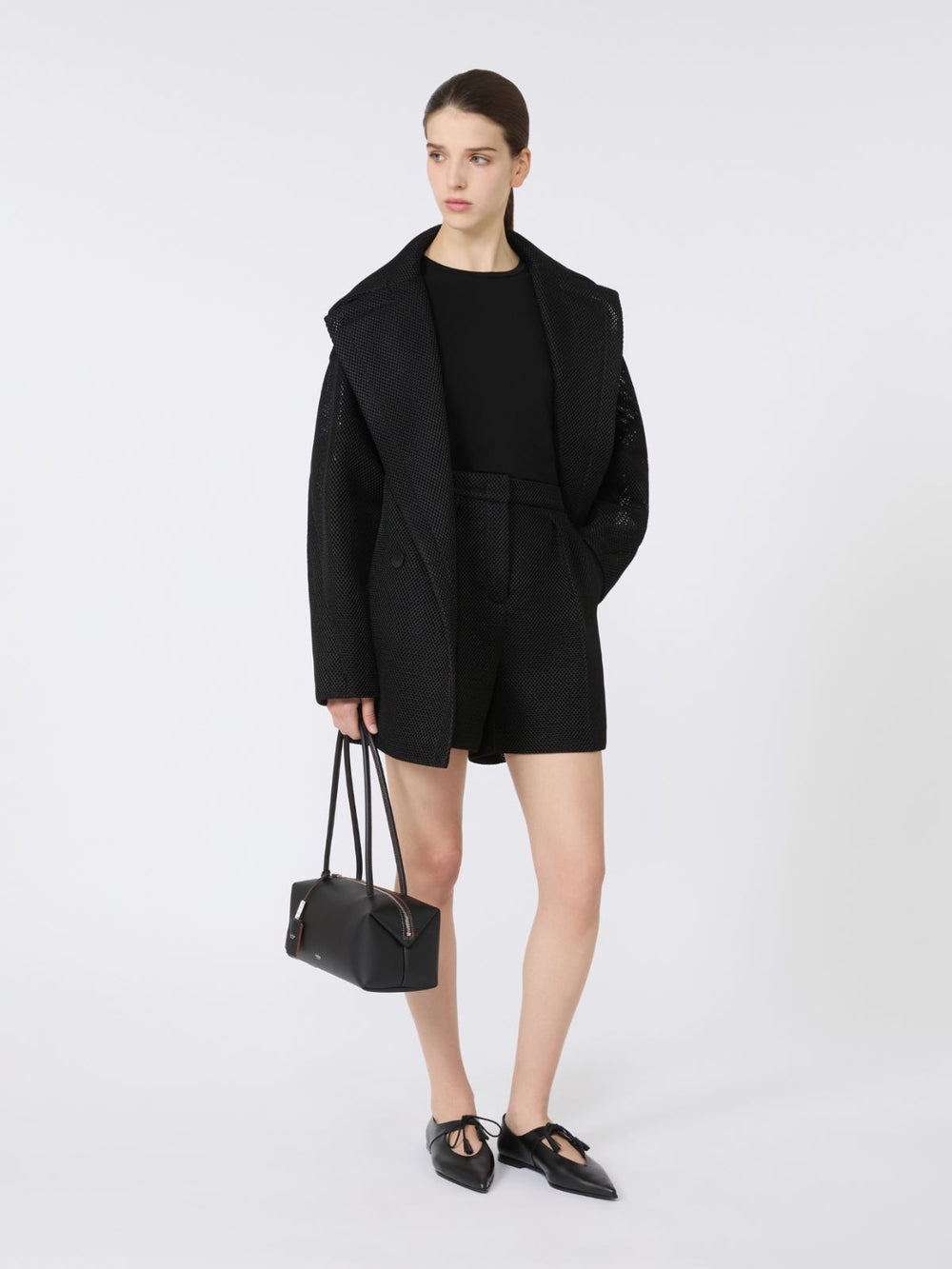 Short Teddy Bear icon coat - Black