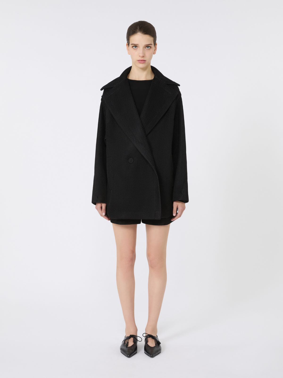 Short Teddy Bear icon coat - Black