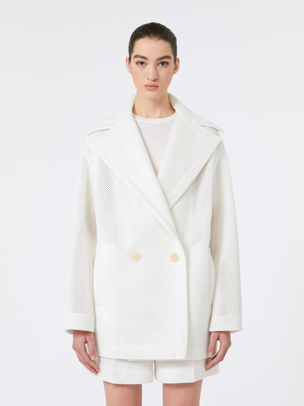 Short Teddy Bear icon coat - White