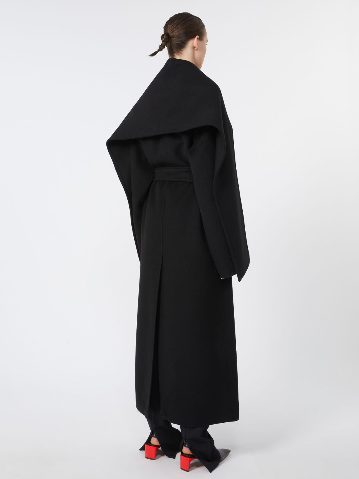 Scarf-neck coat - Black