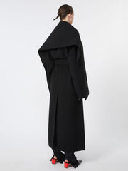 Scarf-neck coat - Black
