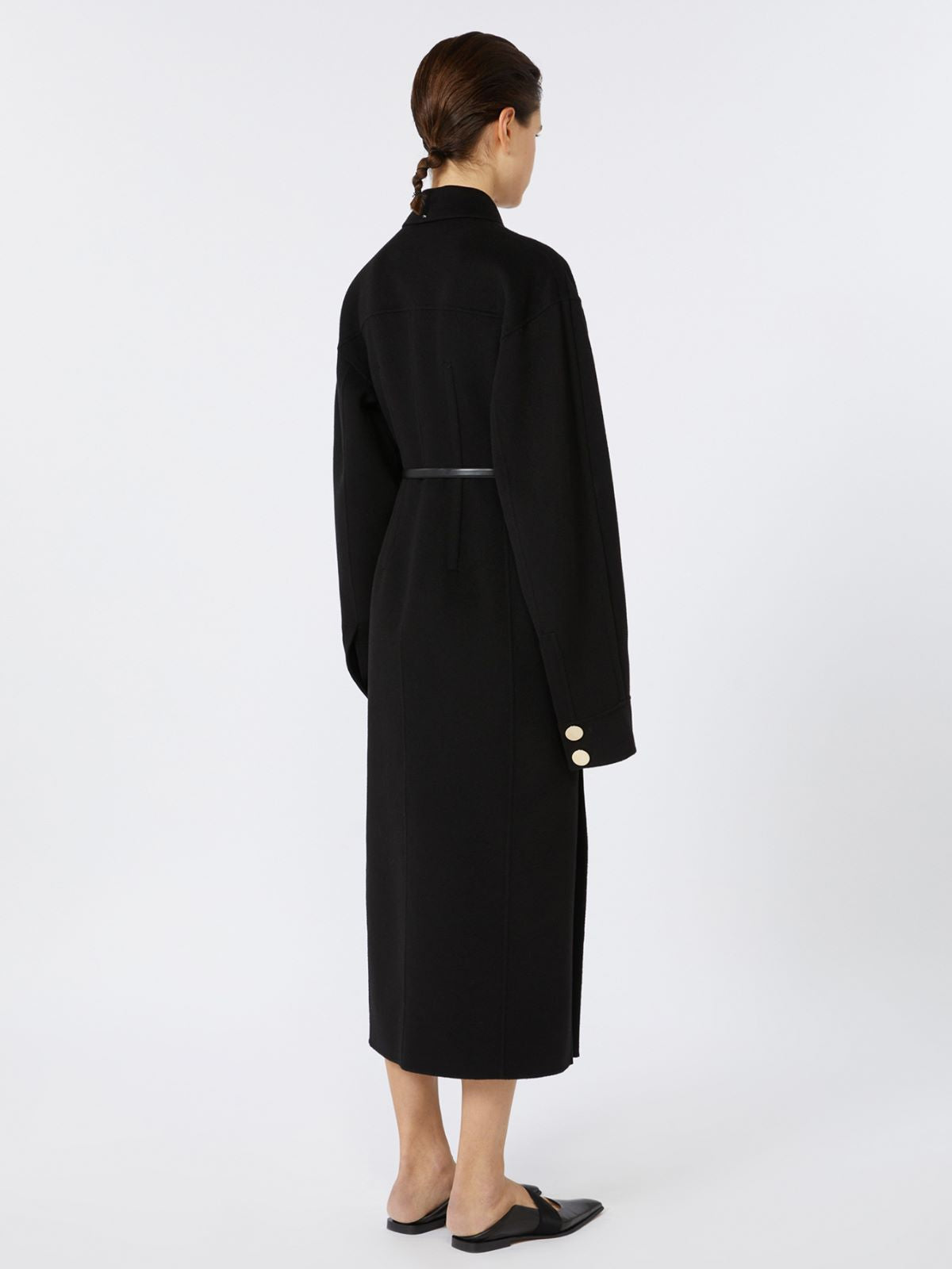 Slim-fit wool coat - Black