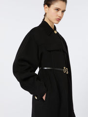 Slim-fit wool coat - Black