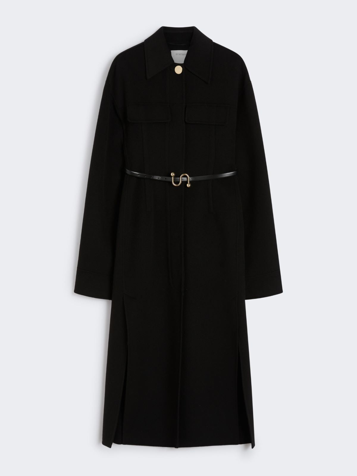 Slim-fit wool coat - Black