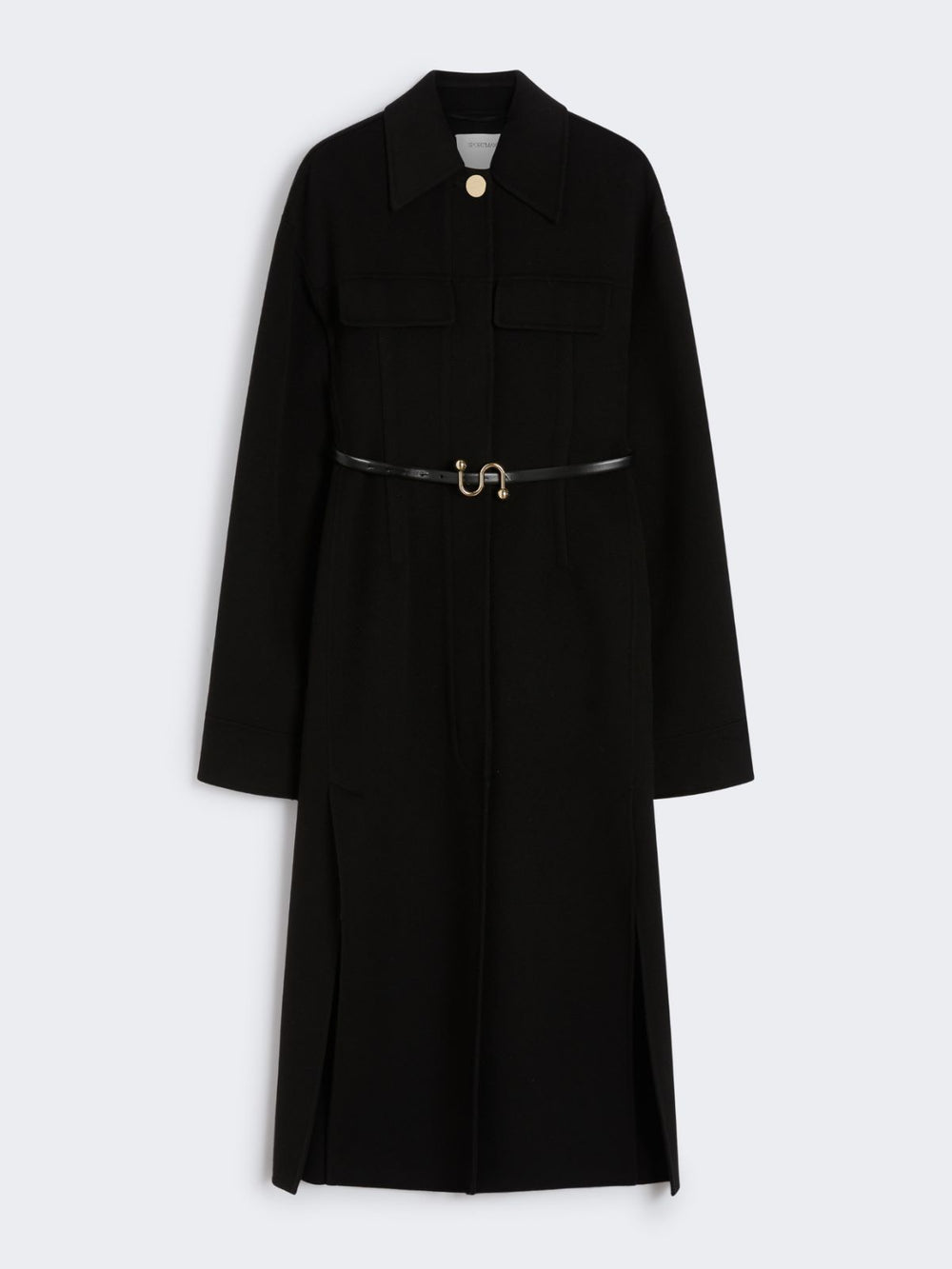 Slim-fit wool coat - Black