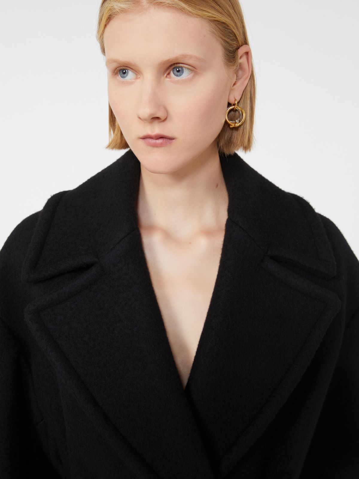 Double-sided pure wool coat - Black