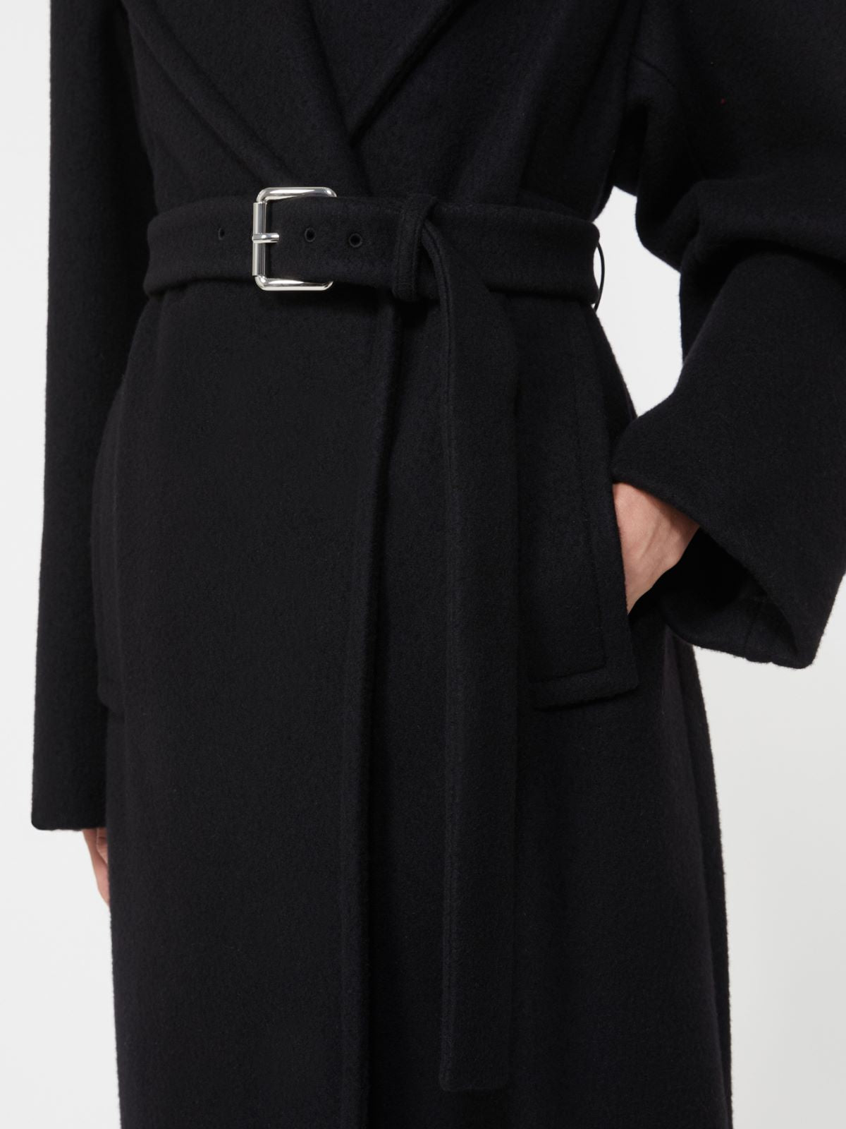 Double-sided pure wool coat - Black