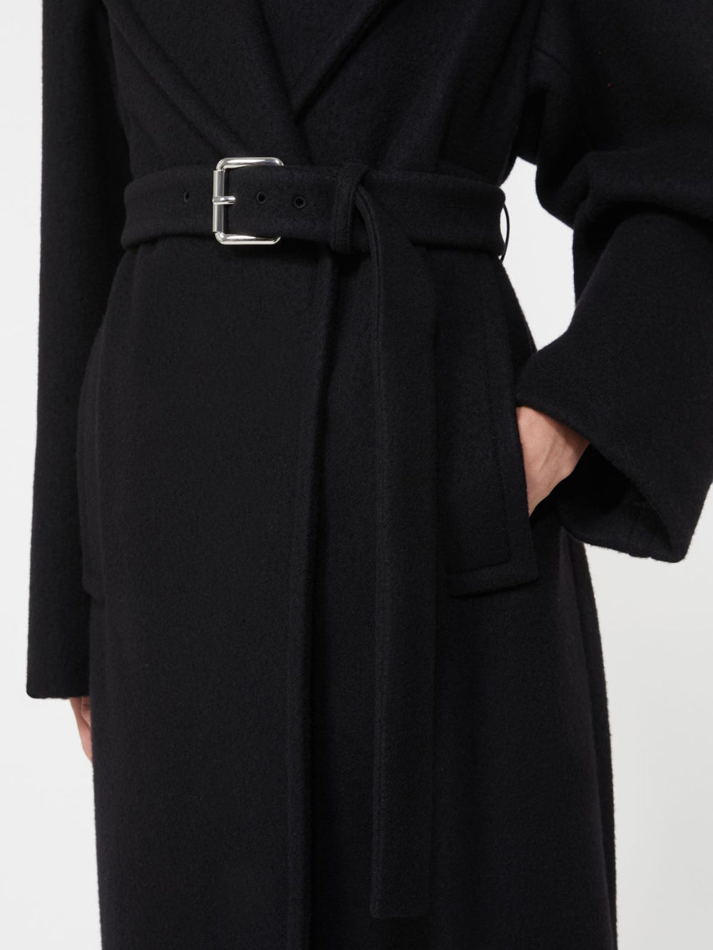 Double-sided pure wool coat - Black