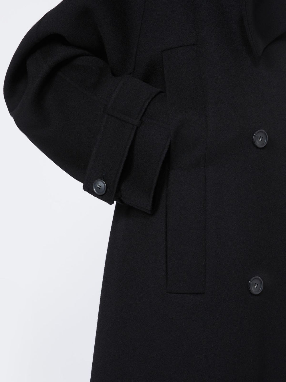 Double-faced pure wool trench coat - RUNWAY - Black