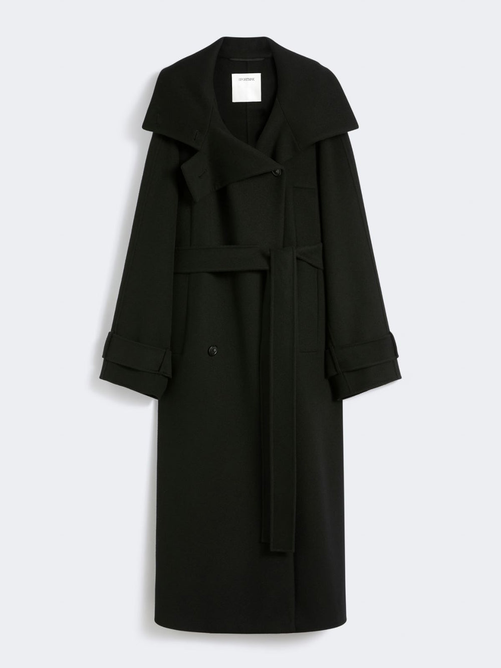 Double-faced pure wool trench coat - RUNWAY - Black