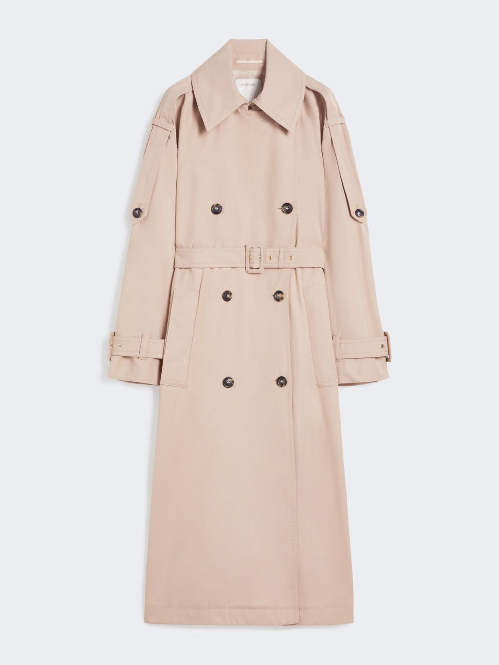 Long water-repellent twill trench coat - Beige