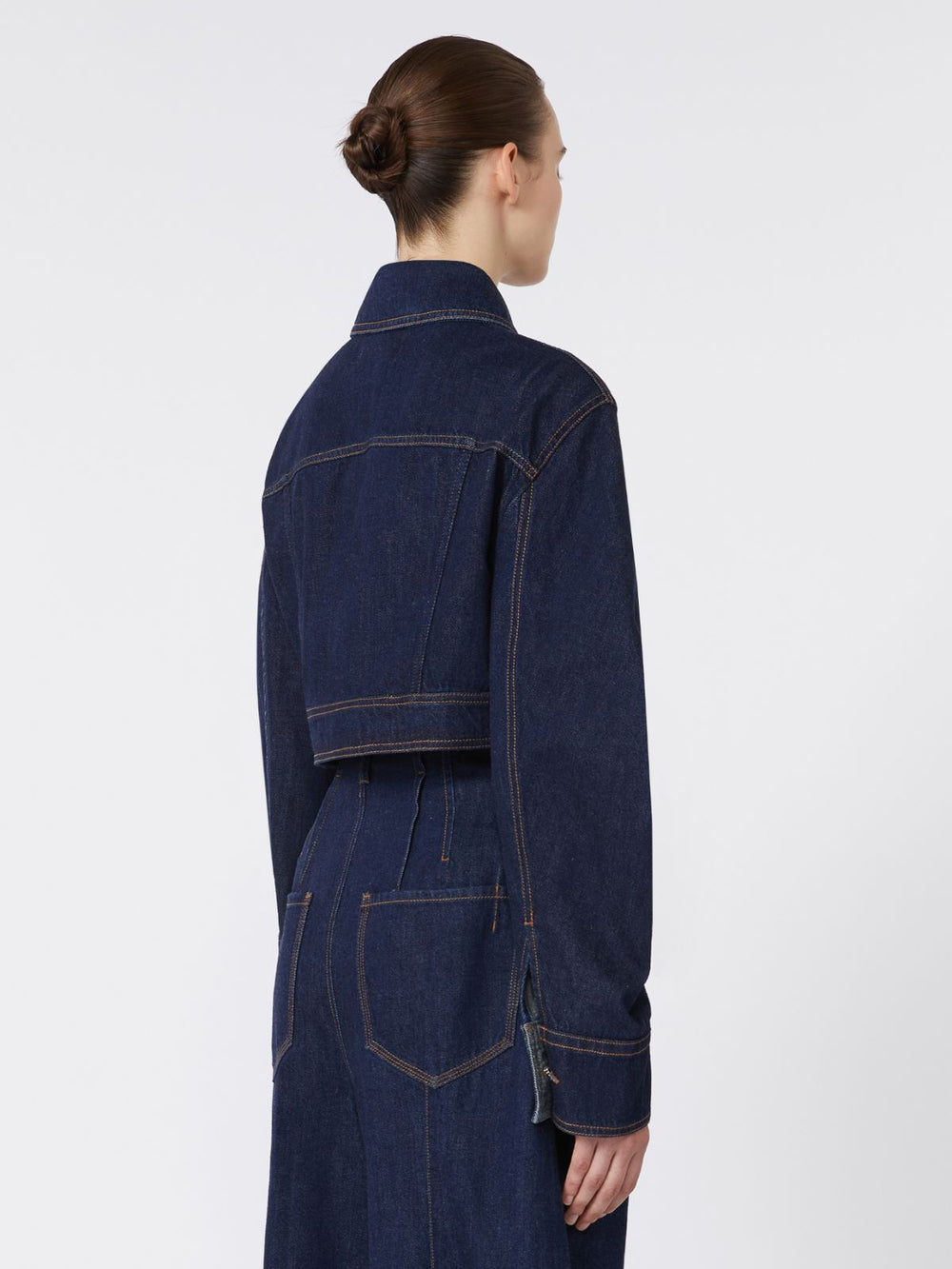 Boxy-fit short denim jacket - Midnightblue
