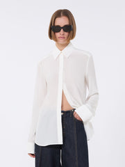 Slim-fit silk shirt - White