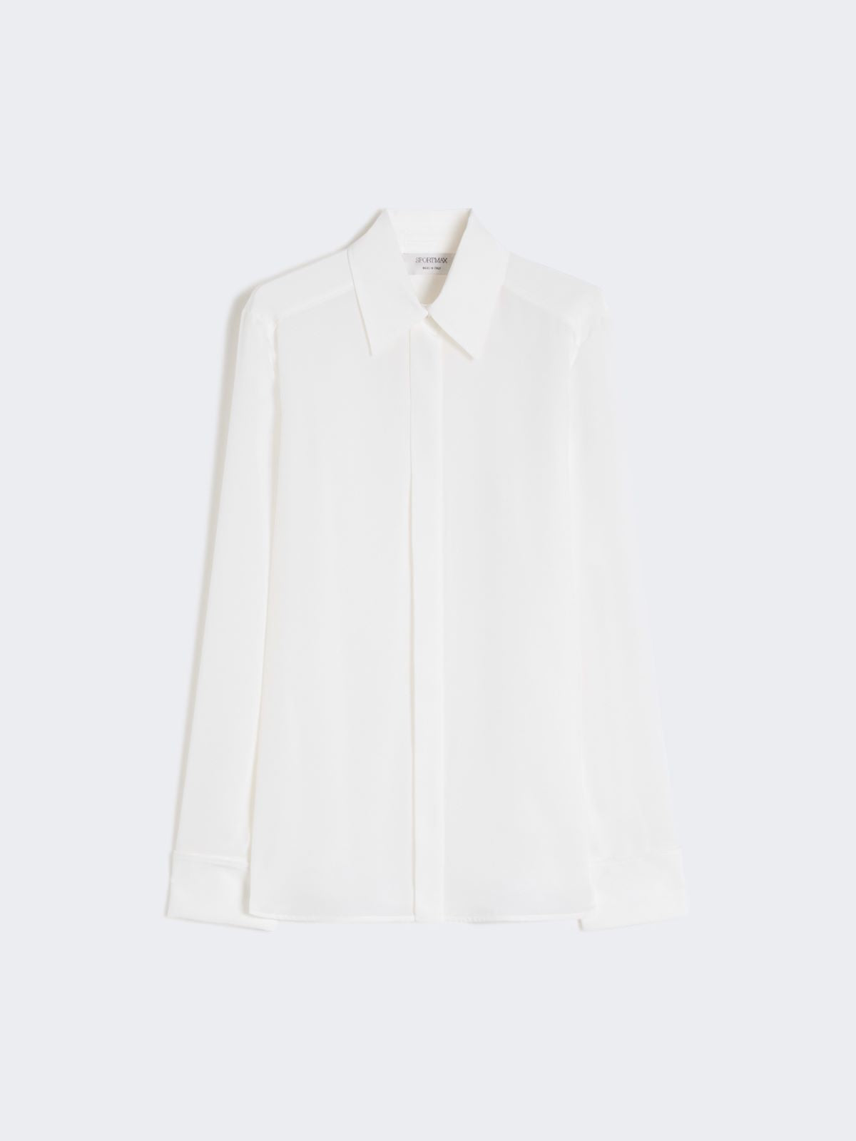 Slim-fit silk shirt - White