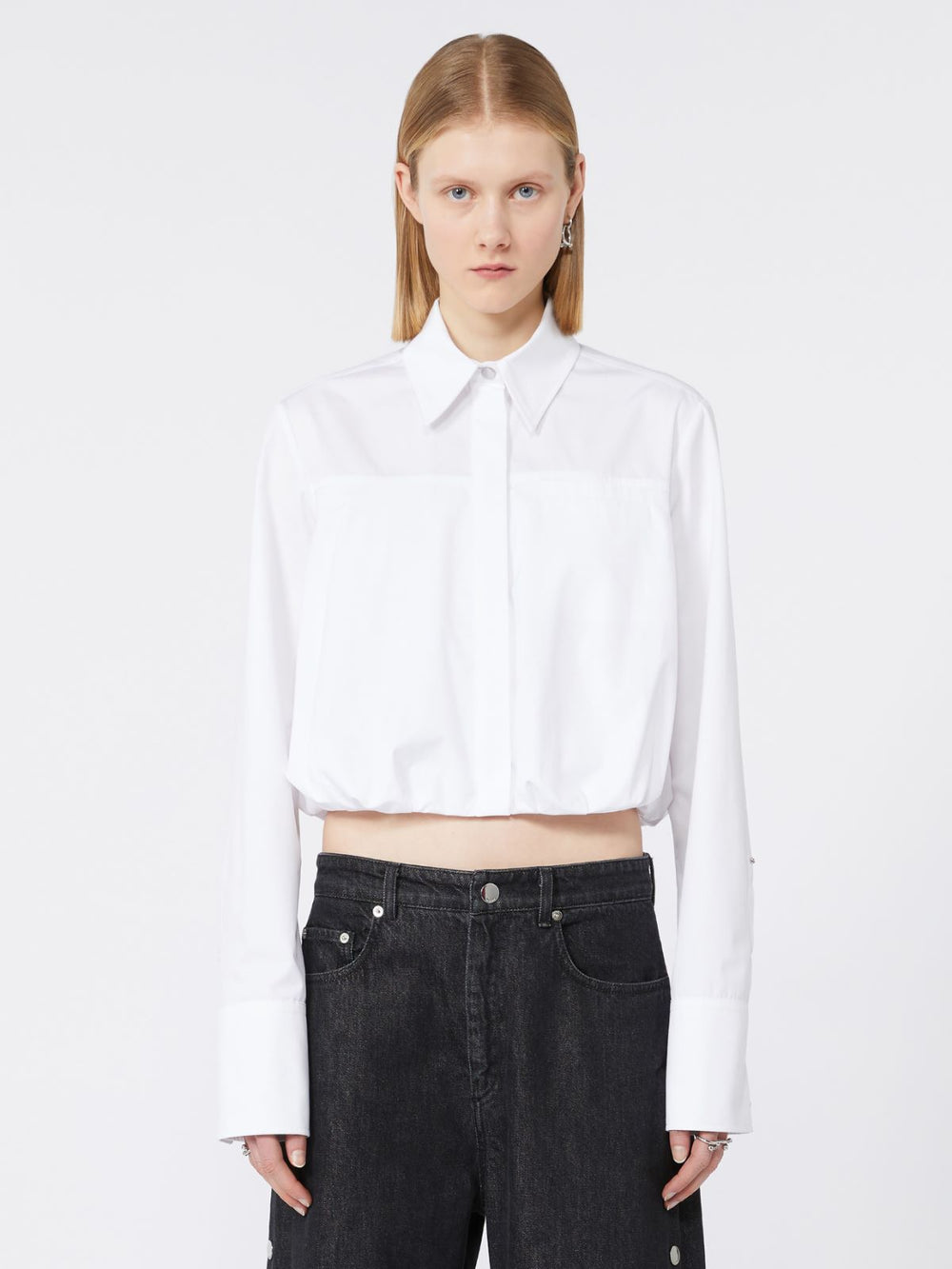 Boxy-fit cotton shirt - Optical white