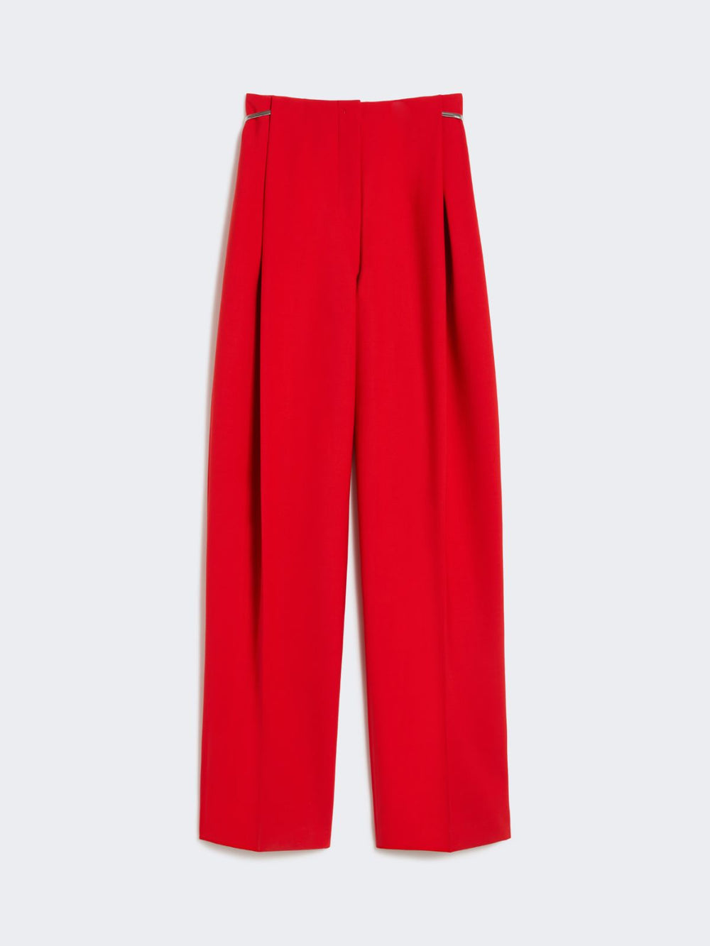 Pleated stretch wool trousers - Red