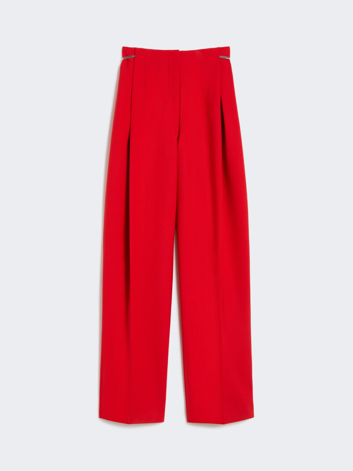 Pleated stretch wool trousers - Red
