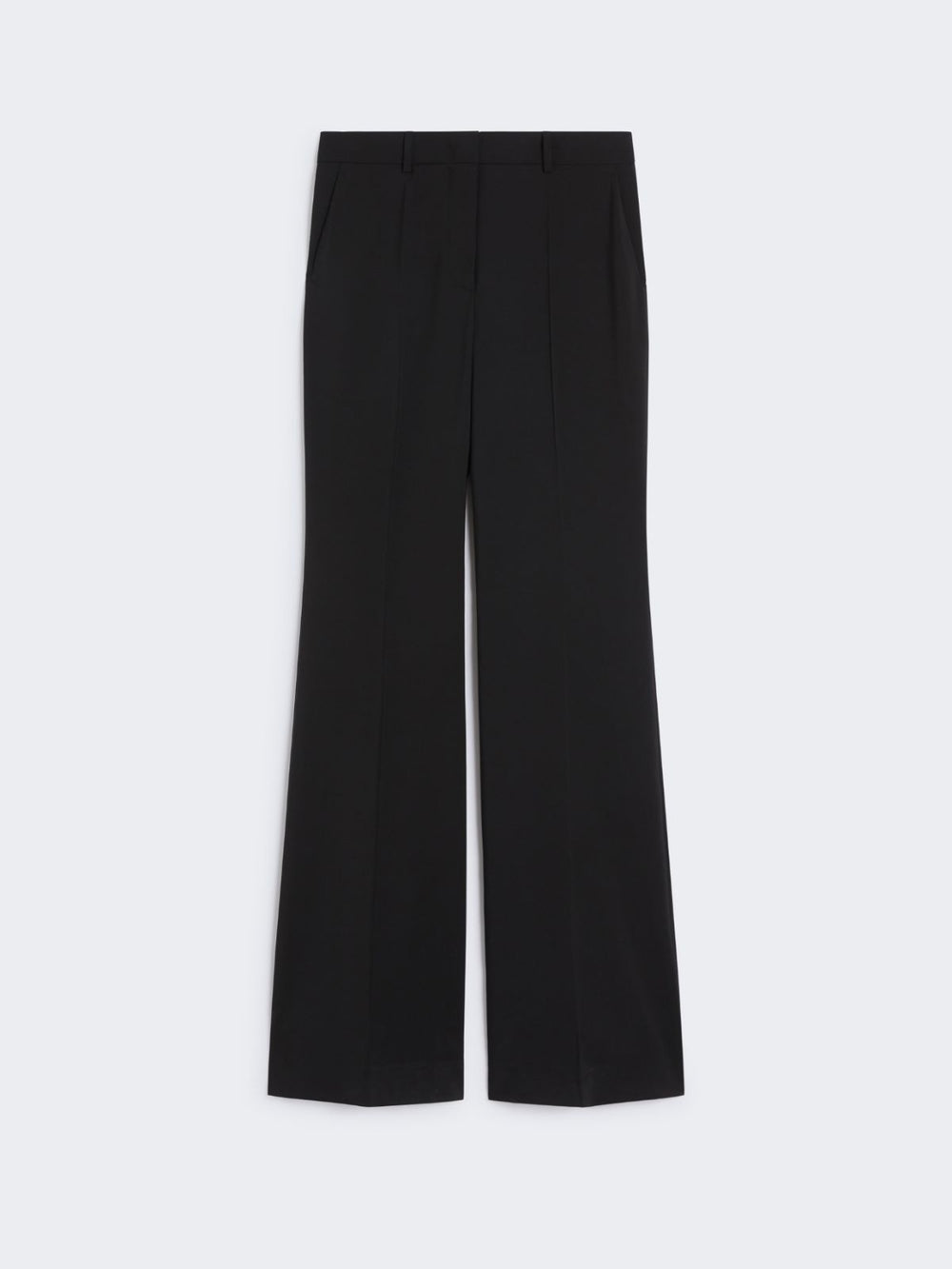 Flared stretch wool trousers - Black