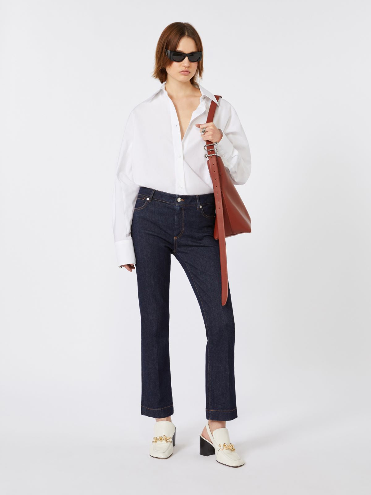 Perfect-fit mini flare jeans - Ultramarine