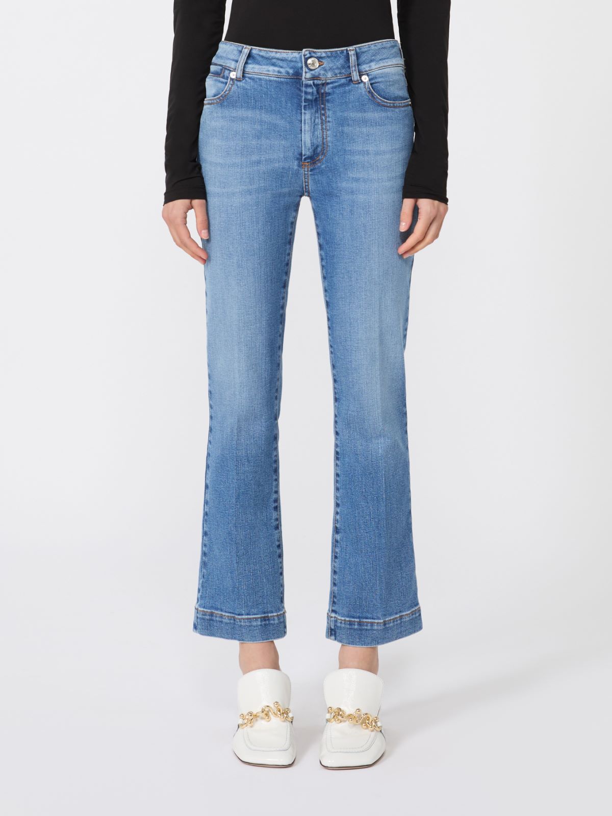 Perfect-fit low-rise mini flare trousers - Ultramarine