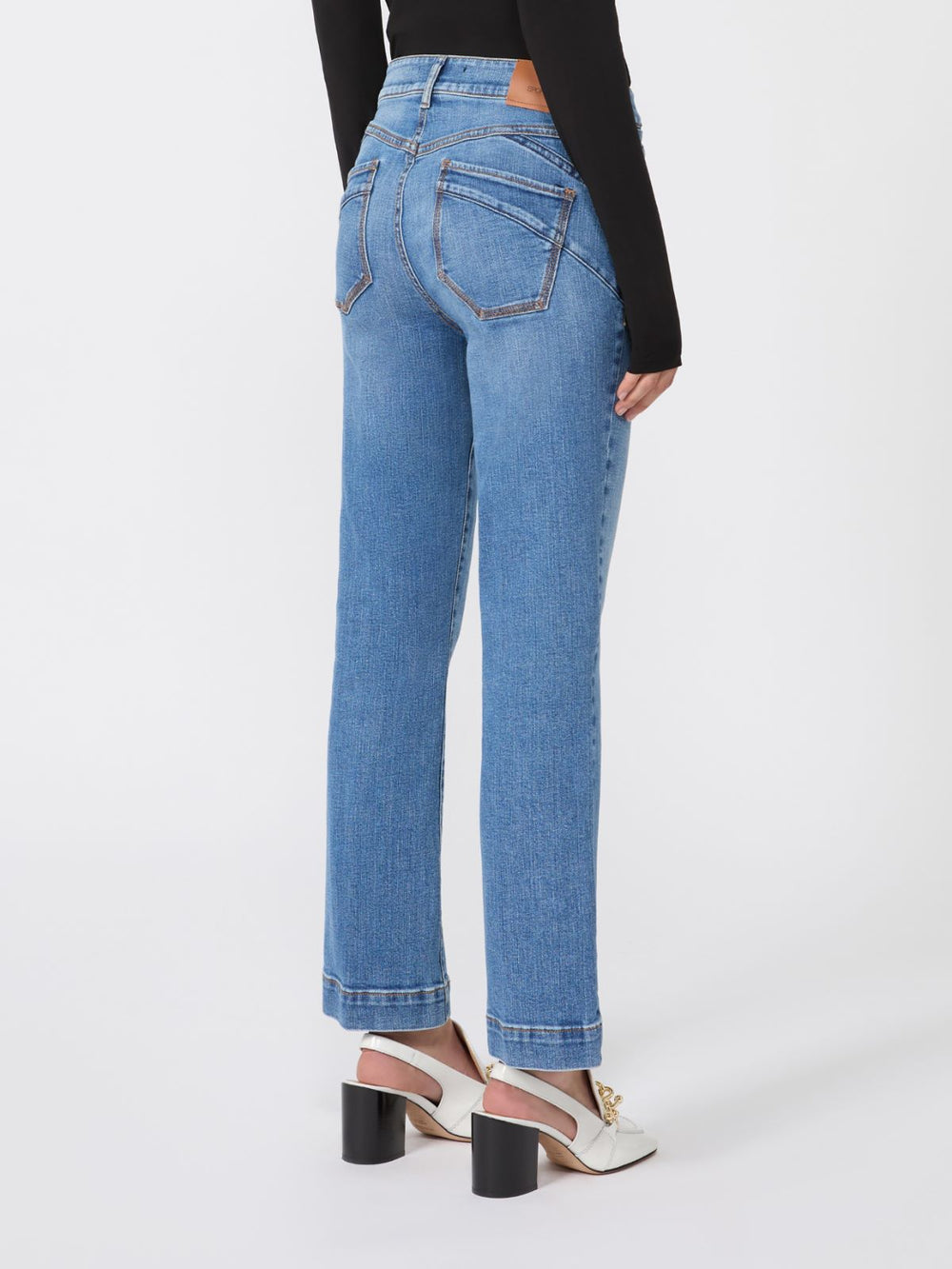 Perfect-fit low-rise mini flare trousers - Ultramarine