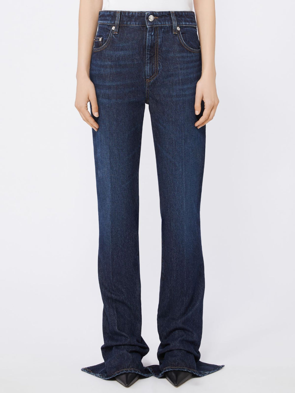 Low-waisted flared jeans - Midnightblue