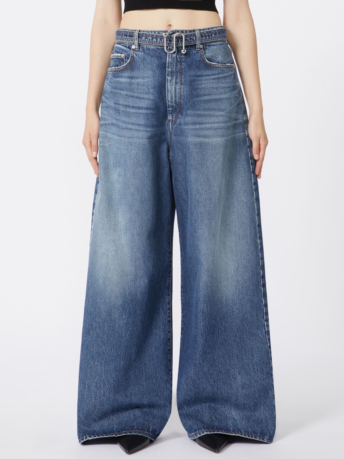 Oversize jeans with belt - Midnightblue
