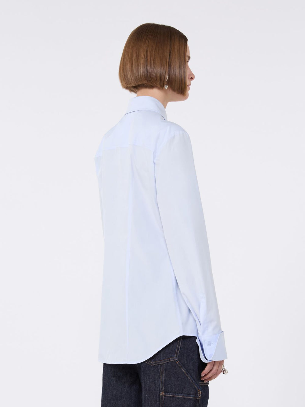 Cotton poplin shirt - Avio