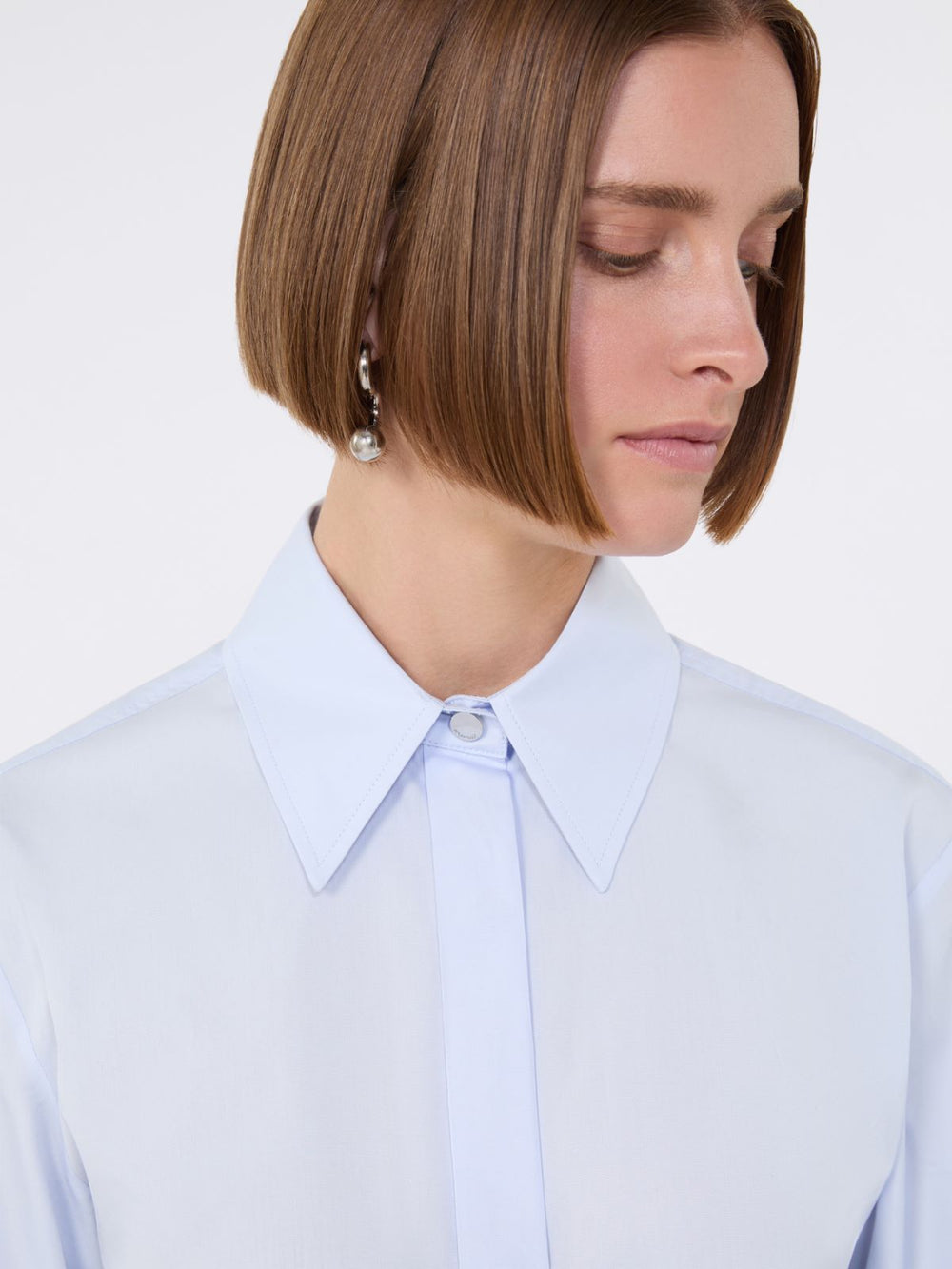 Cotton poplin shirt - Avio