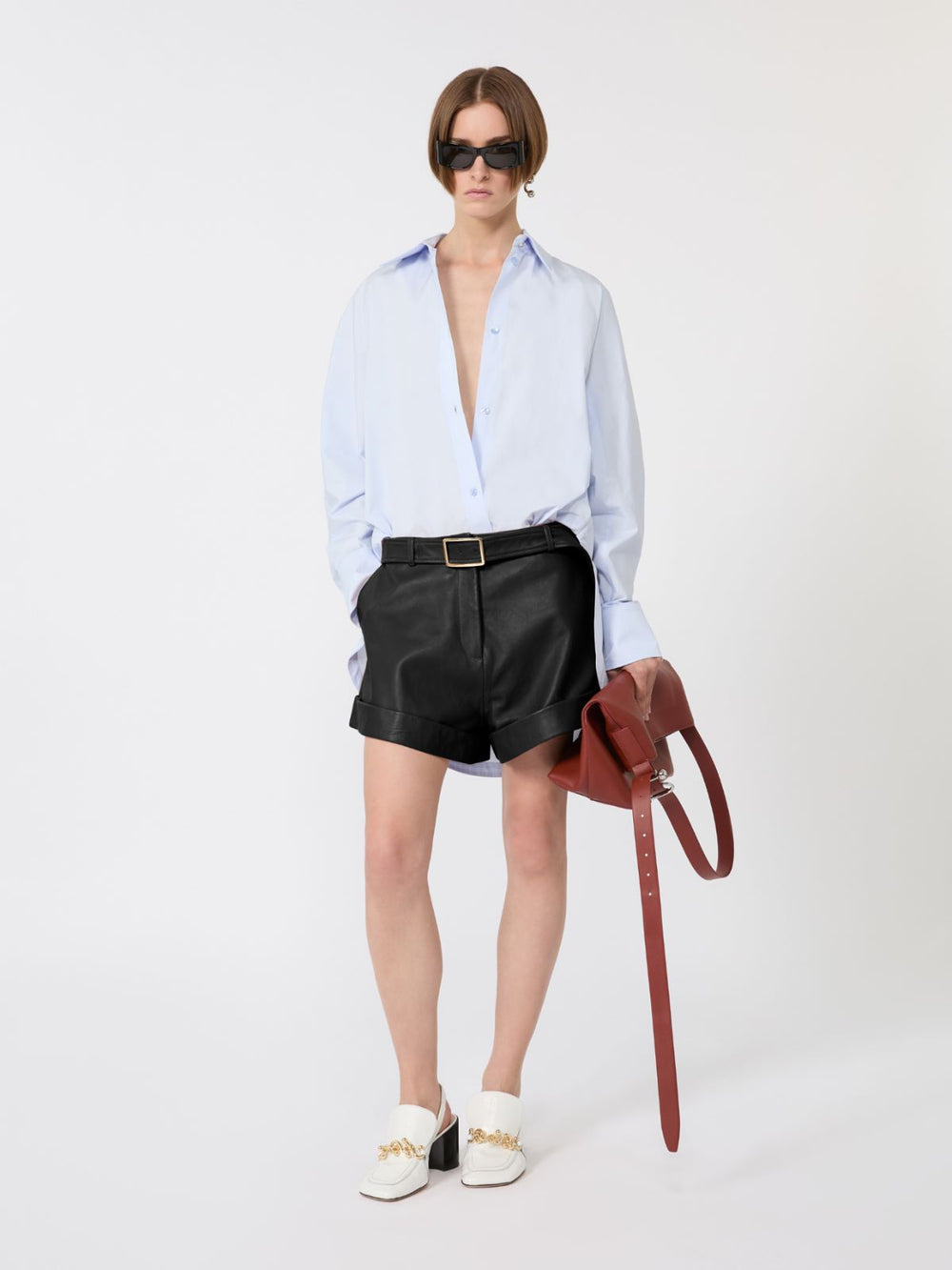 Poplin kimono-style tunic - Avio