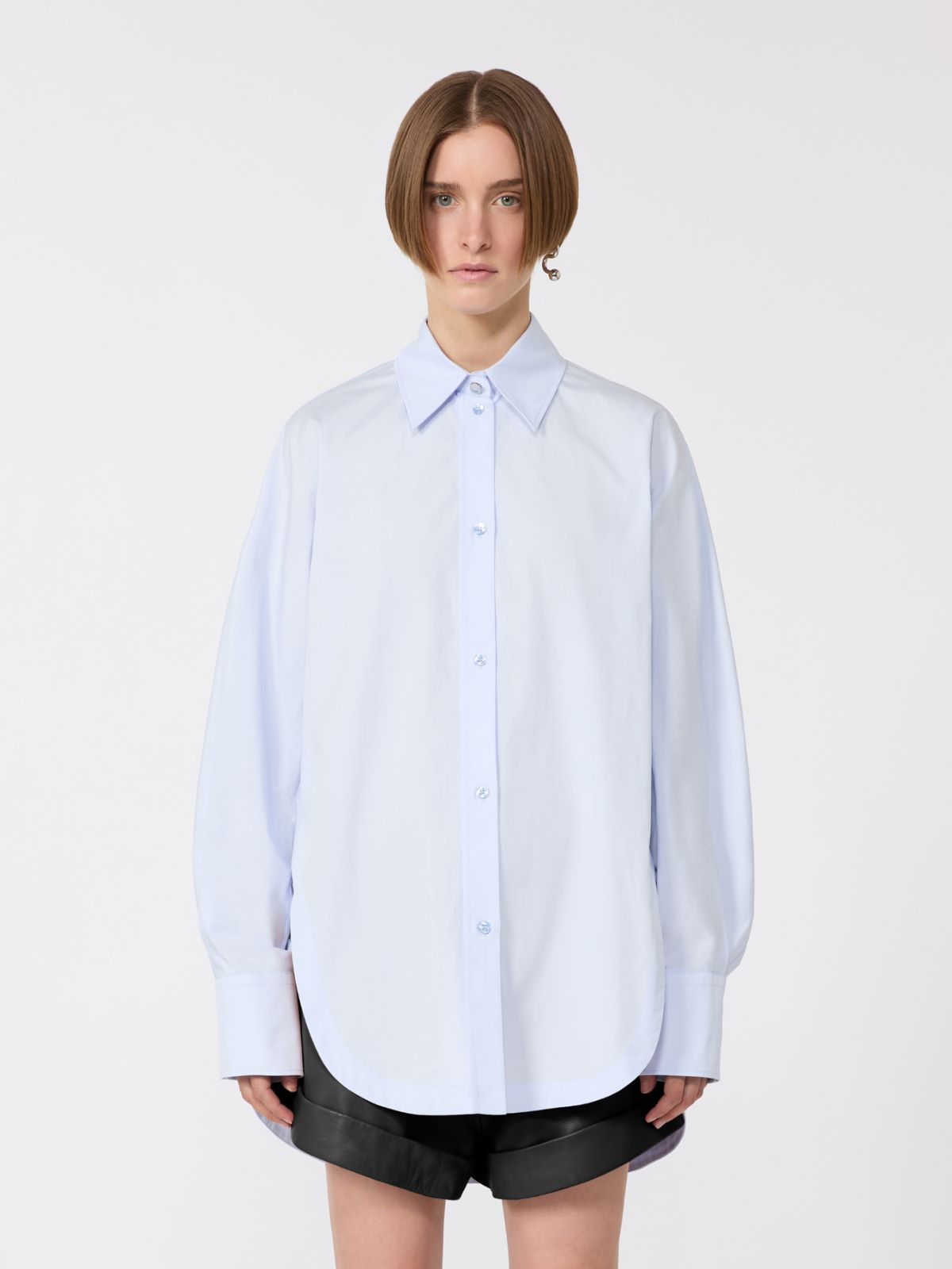 Poplin kimono-style tunic - Avio