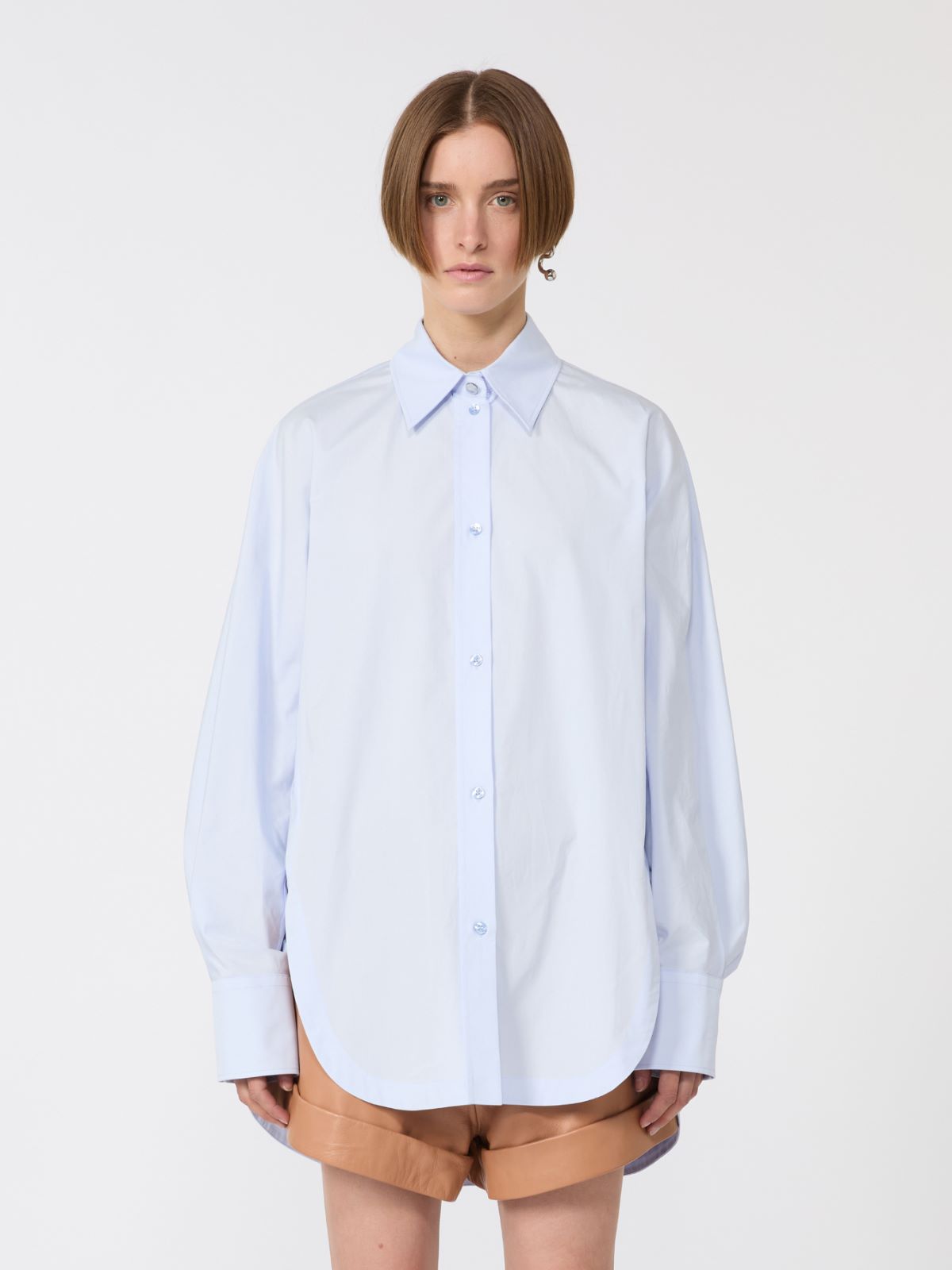 Poplin kimono-style tunic - Avio