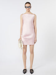 Mini dress with diagonal pleats - Antique rose