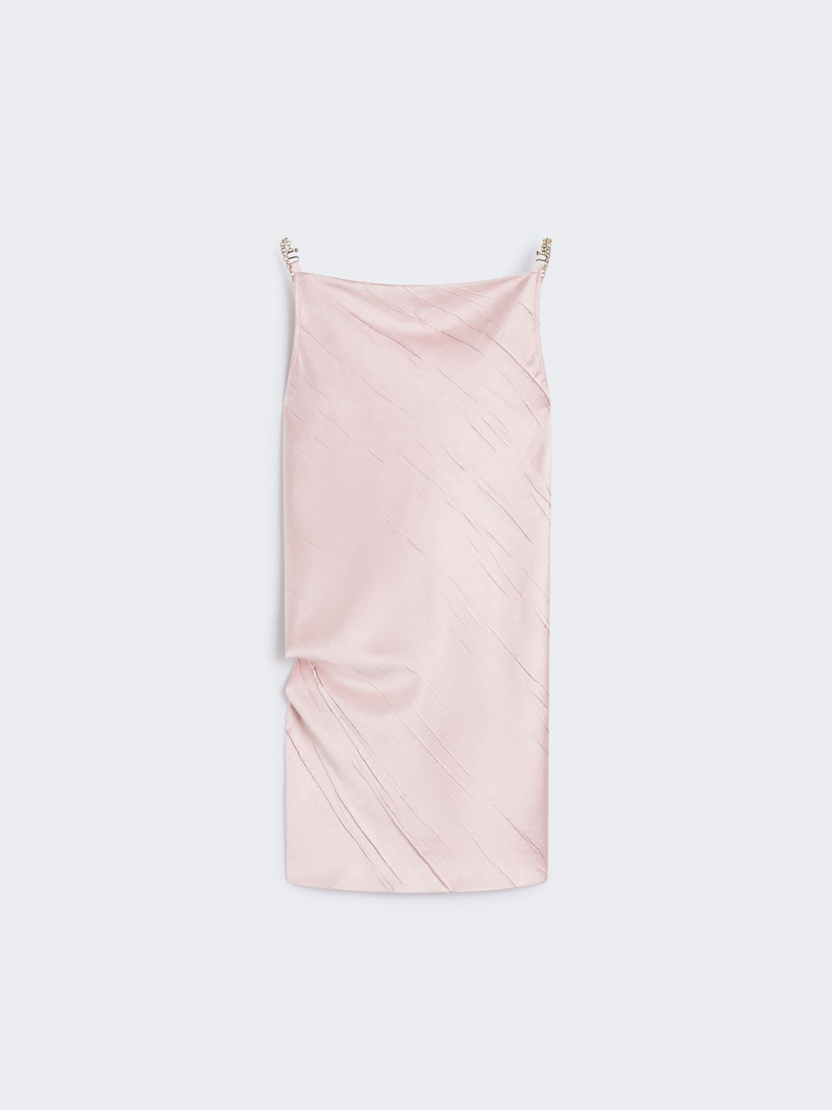Mini dress with diagonal pleats - Antique rose