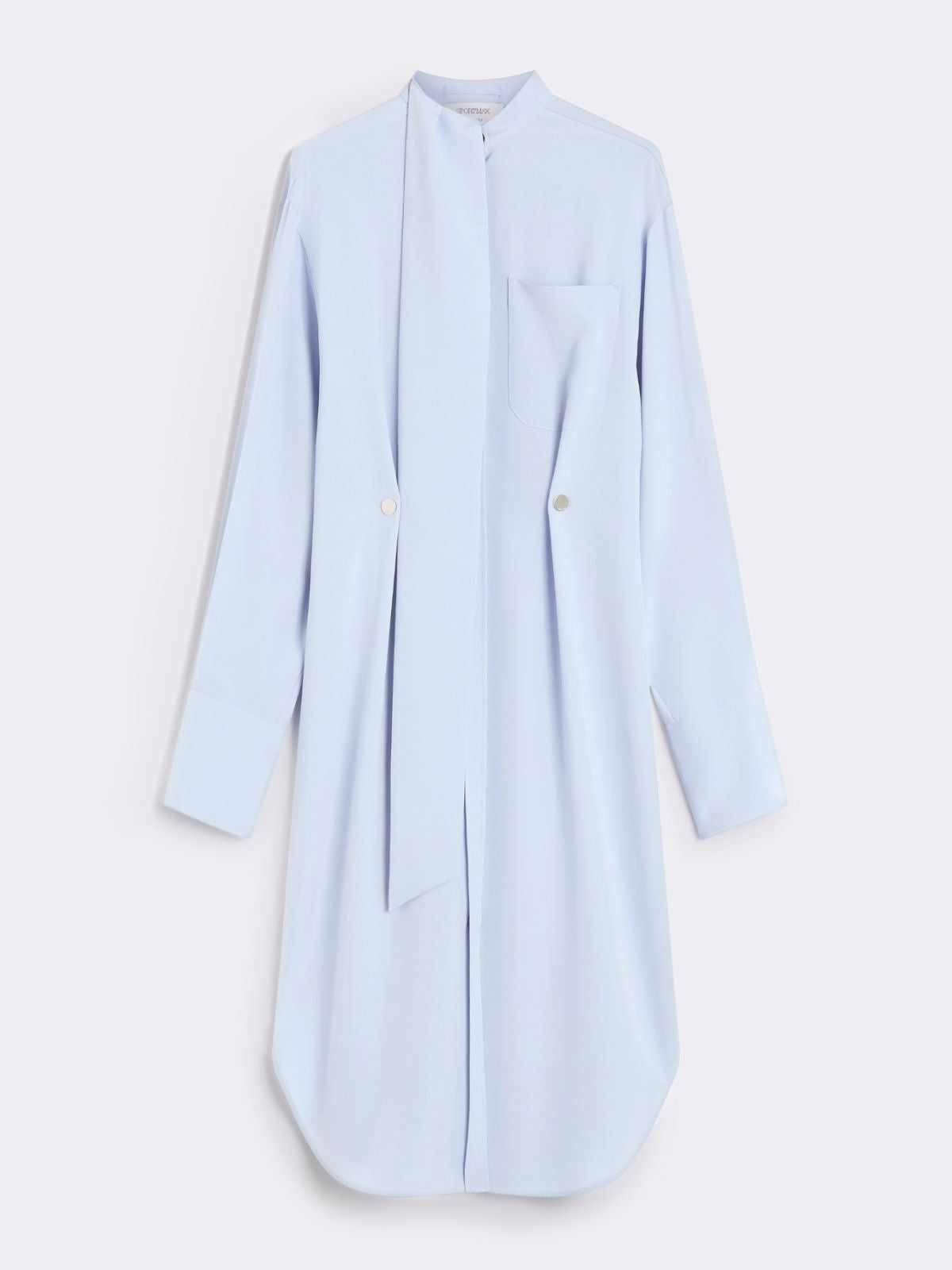 Shirt silk dress with scarf - Sky blue