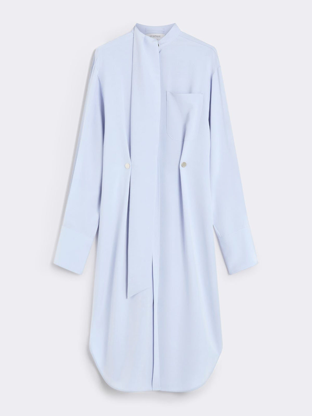 Shirt silk dress with scarf - Sky blue