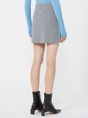 Cashmere-blend mini skirt - Medium grey