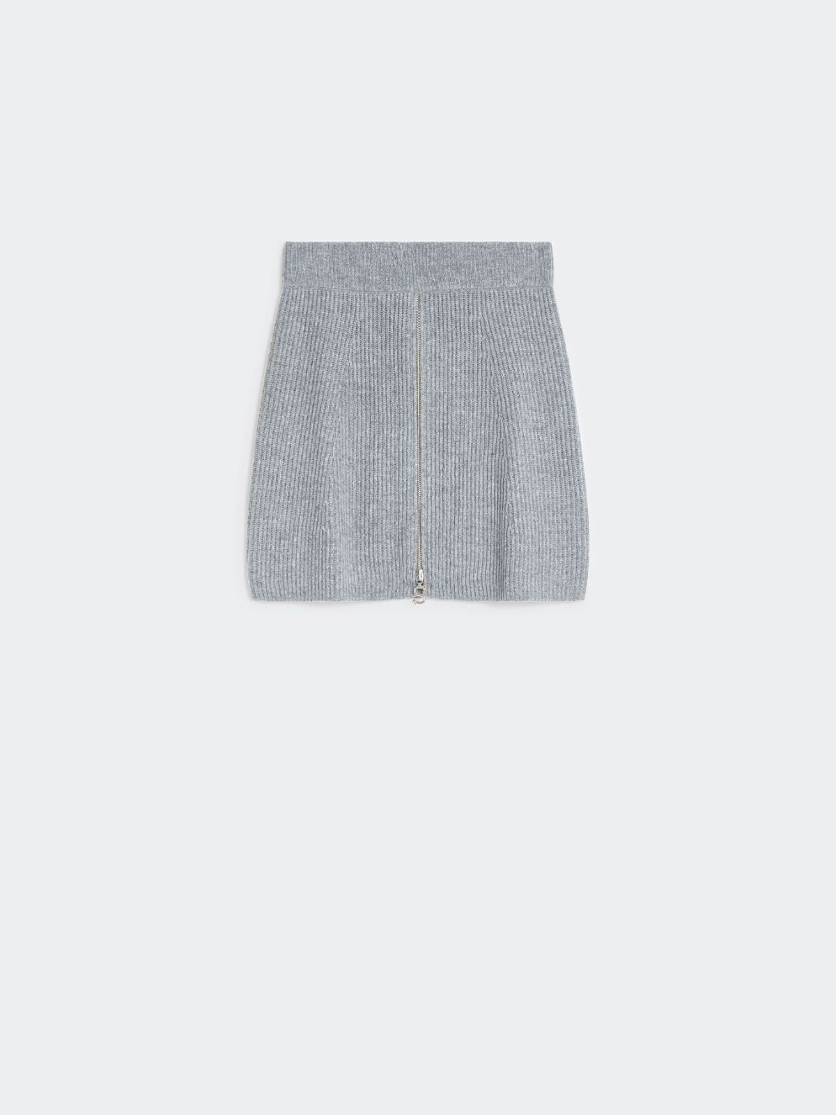 Cashmere-blend mini skirt - Medium grey