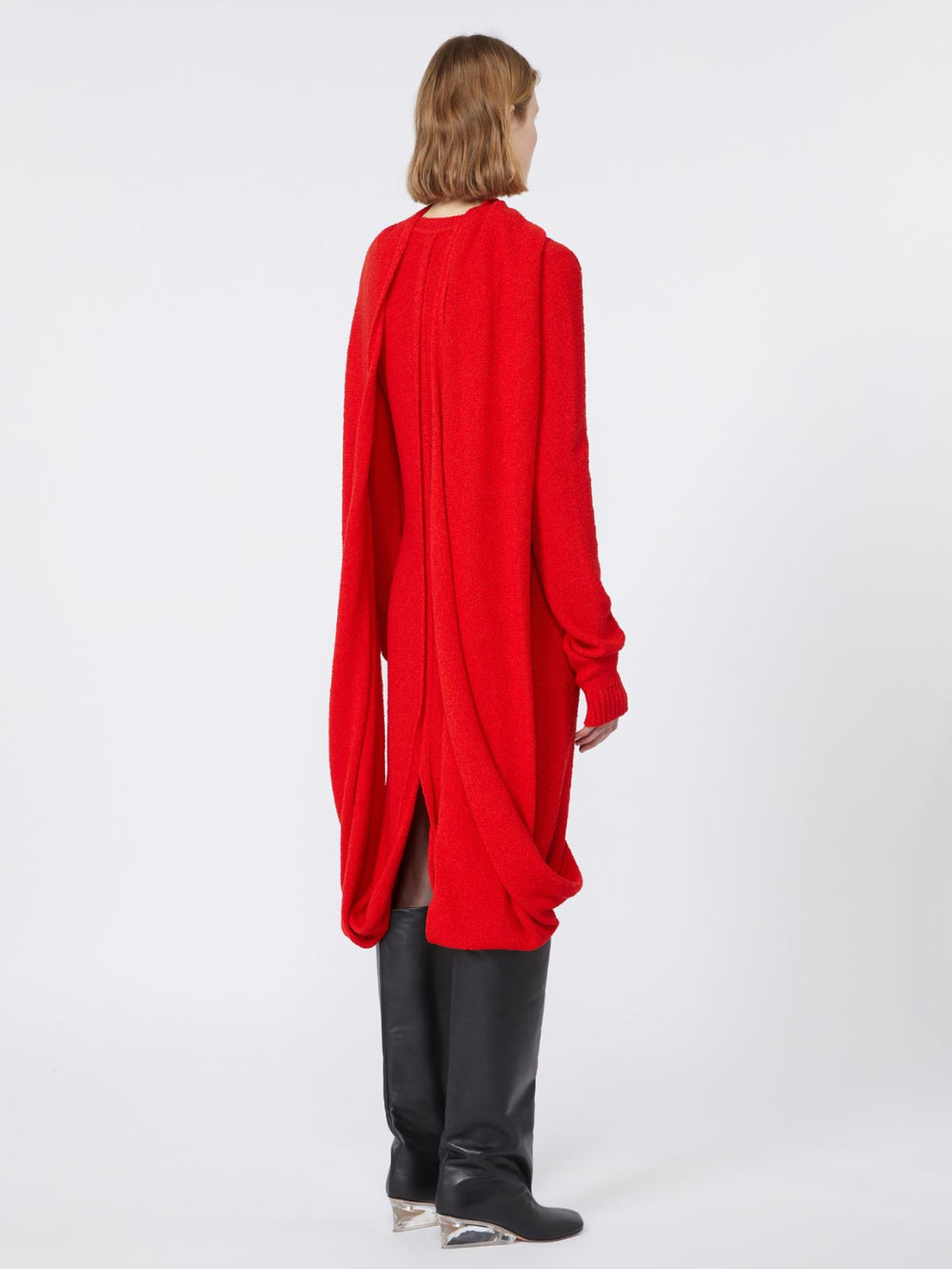 Bouclé knit dress - RUNWAY - Red