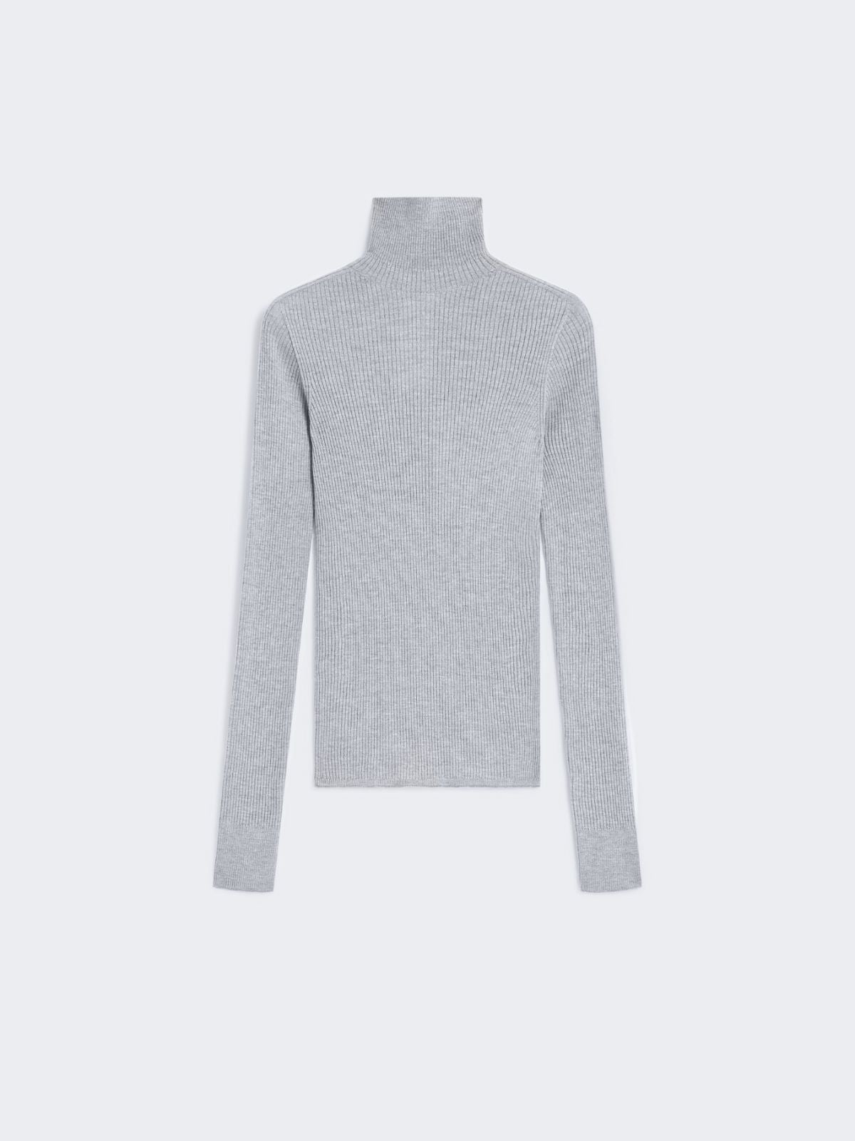Wool mock polo-neck sweater - Medium grey
