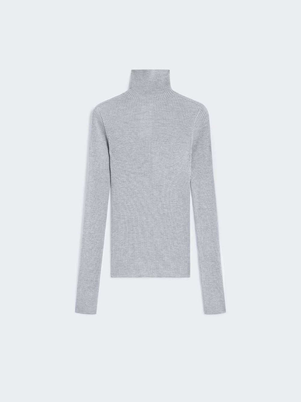 Wool mock polo-neck sweater - Medium grey